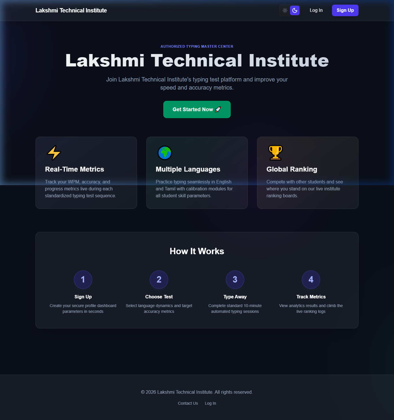 Lakshmi Technical Institute - Typing Test Platform
